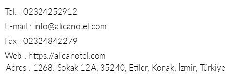 Alican Hotel 2 telefon numaralar, faks, e-mail, posta adresi ve iletiim bilgileri